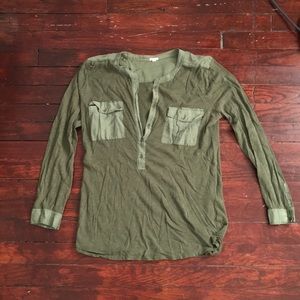 Army green JCREW top